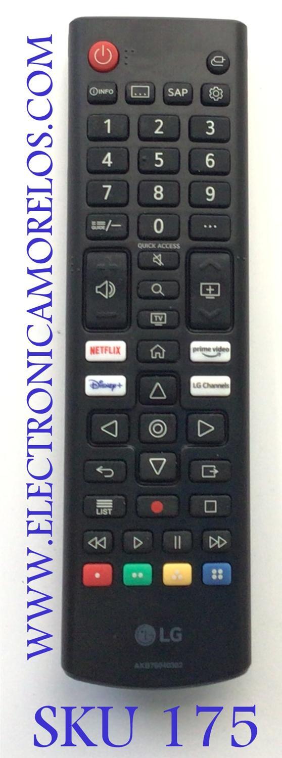 CONTROL REMOTO ORIGINAL NUEVO PARA SMART TV LG / NUMERO DE PARTE AKB76040302 / MODELO 50UN7000PUC